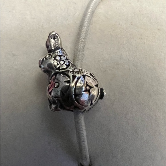 Trollbeads Retired Easter Rabbit Bunny Charm Sterling Silver Promo Bead 925 #205 - Picture 2 of 5
